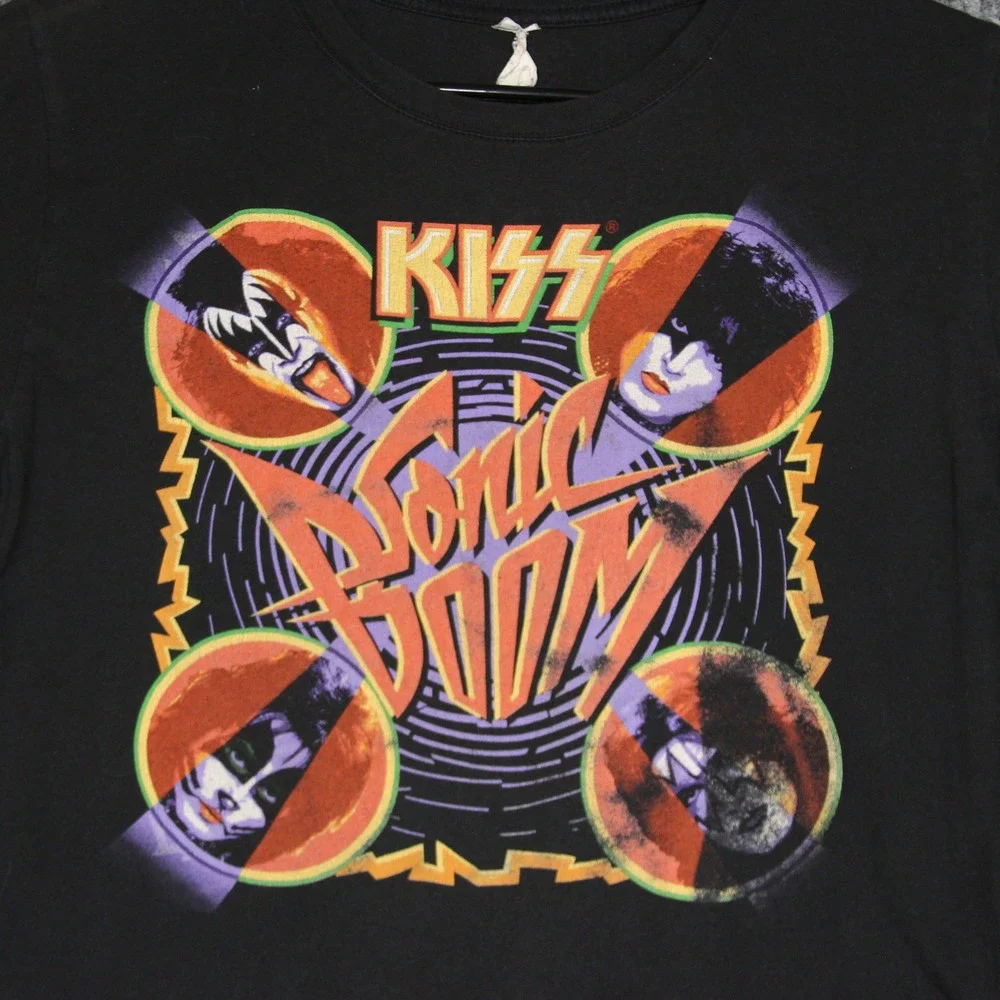 Girls‎ KISS Sonic Boom Band T Shirt Black Graphic Rock Concert Music Tee